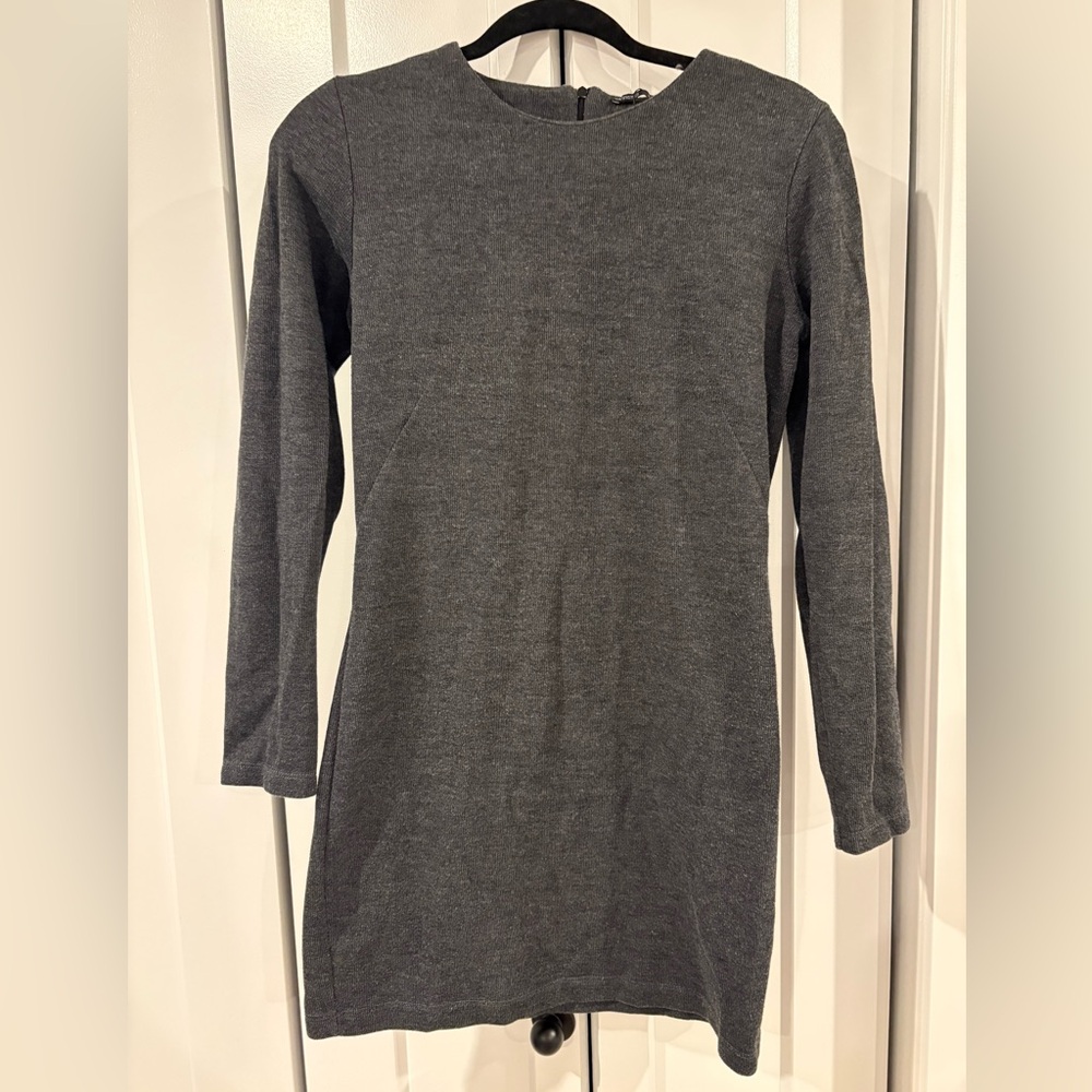 Zara Gray Long Sleeve Dress